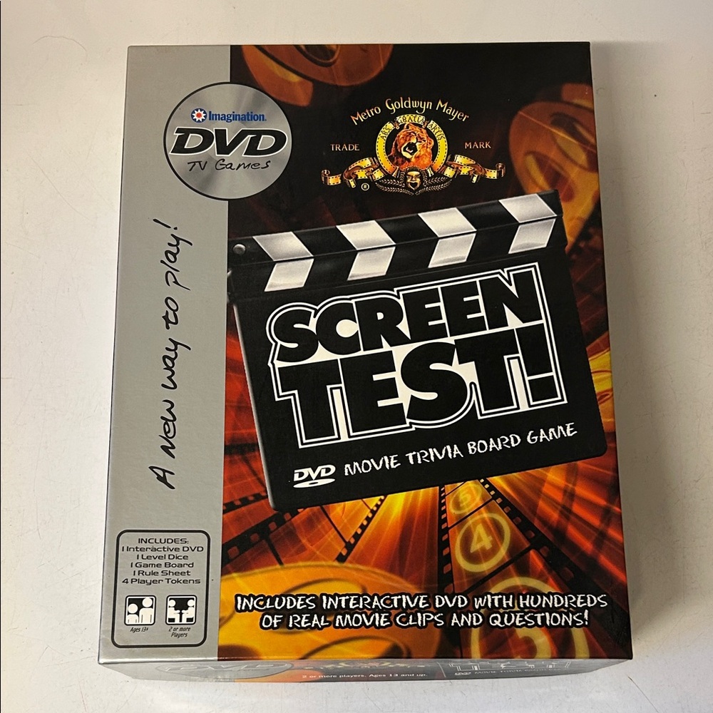 Screen Test! DVD Movie Trivia Board Game - Silver and Black
